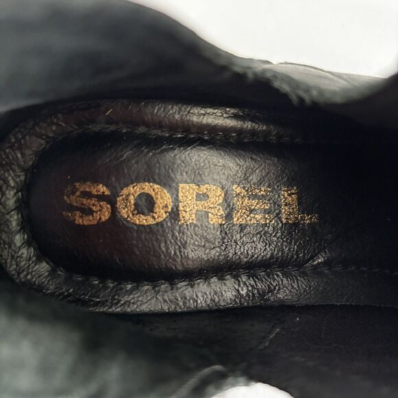 Sorel Lolla II Cut Out Bootie Black Leather Boots Women's Size 6 US, 37 EU - Picture 10 of 10
